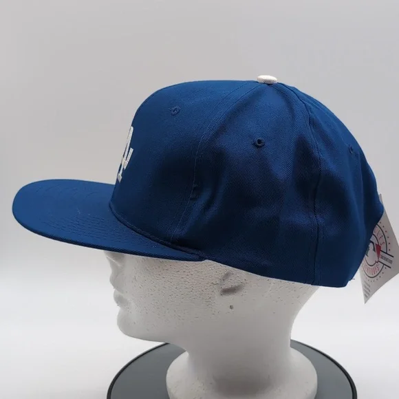 MLB| NWT Vintage Blue Los Angeles Dodgers Sports Cap Snap Back Grey Brim - Picture 6 of 12